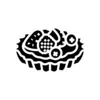 Obst Torte Süss Essen Glyphe Symbol Vektor Illustration