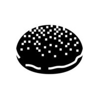 Sauerteig Brötchen Essen Mahlzeit Glyphe Symbol Vektor Illustration