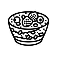 Beere Parfait Süss Essen Linie Symbol Vektor Illustration