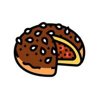 Hähnchen Brötchen Essen Mahlzeit Farbe Symbol Vektor Illustration