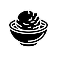 Mandarine Sorbet Essen Snack Glyphe Symbol Vektor Illustration