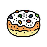 Süss Brötchen Essen Mahlzeit Farbe Symbol Vektor Illustration