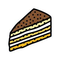 Tiramisu Scheibe Süss Essen Farbe Symbol Vektor Illustration