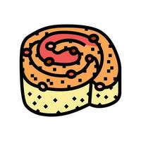 Cranberry Brötchen Essen Mahlzeit Farbe Symbol Vektor Illustration