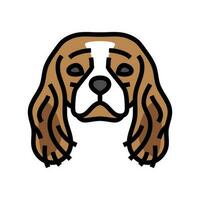 Kavalier König Charles Spaniel Hund Hündchen Haustier Farbe Symbol Vektor Illustration