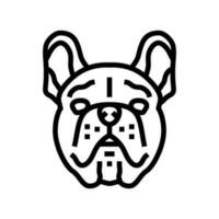 franska bulldogg hund valp sällskapsdjur linje ikon vektor illustration