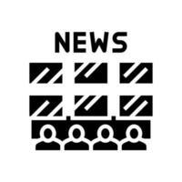 Nachrichtenredaktion Nachrichten Medien Glyphe Symbol Vektor Illustration