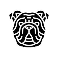 bulldogg hund valp sällskapsdjur glyf ikon vektor illustration