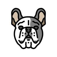 franska bulldogg hund valp sällskapsdjur Färg ikon vektor illustration
