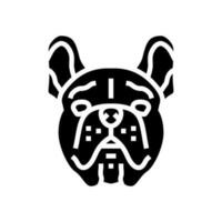 franska bulldogg hund valp sällskapsdjur glyf ikon vektor illustration