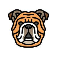 Bulldogge Hund Hündchen Haustier Farbe Symbol Vektor Illustration