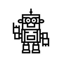 Spielzeug Roboter Spielzeug Baby Linie Symbol Vektor Illustration