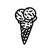 neapolitanisch Eis Sahne Scoop Essen Snack Linie Symbol Vektor Illustration