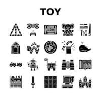 leksak bebis barn unge spela ikoner uppsättning vektor