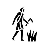 landwirtschaftlich Revolution Mensch Evolution Glyphe Symbol Vektor Illustration