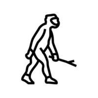 Homo erectus Mensch Evolution Linie Symbol Vektor Illustration