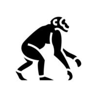 primat förfäder mänsklig Evolution glyf ikon vektor illustration