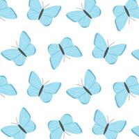 barn sömlös mönster med fjärilar. vektor illustration. fjäril skriva ut i ritad för hand stil. söt mönster med insekter.