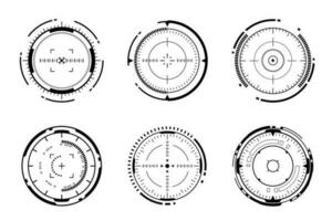 vektor hud trogen tech cirkel. teknologi hi-tech element.