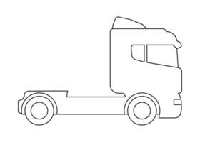 bil lastbil transport modell färg linje ikon. skåpbil, bil för frakt transport. vektor tecken översikt illustration