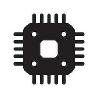 elektronisch Chip Vektor Symbol isoliert auf Weiß Hintergrund. Computer Chip Symbol, Zentralprozessor Mikroprozessor Chip Symbol.