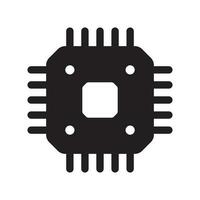 elektronisk chip vektor ikon isolerat på vit bakgrund. dator chip ikon, cpu mikroprocessor chip ikon.