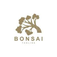 Bonsai Baum Logo. einfach minimalistisch Silhouette Design, Pflanze Vektor, Symbol Illustration Element vektor