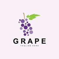 Traube Logo, Garten Vektor, frisch lila Frucht, Wein Marke Design, einfach Illustration Vorlage vektor