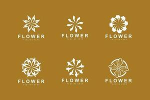 Blumen- Logo, Blätter und Blumen botanisch Garten Vektor, Blumen- Design von Leben vektor