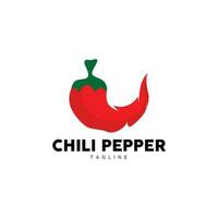 chili logotyp, och kryddad röd chili, trädgård växter vektor, silhuett illustration symbol vektor