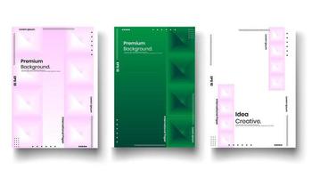 Cover Design Template Set mit abstrakten Linien modernen unterschiedlichen Farbverlauf Stil auf Hintergrund vektor