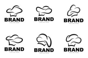 kock hatt logotyp, matlagning vektor hand tillverkad kock hatt samling, produkt branding design