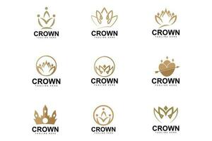 krona logotyp, kunglig kung vektor, minimalistisk enkel design, illustration symbol vektor