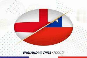 Rugby Spiel zwischen England und Chile, Konzept zum Rugby Turnier. vektor