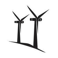 Windmühle Logo Vektor Illustration eben Design.