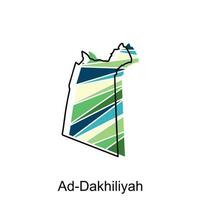 Anzeige dakhiliyah Karte Illustration Gliederung Karte von Oman Vektor Design Vorlage. editierbar Schlaganfall