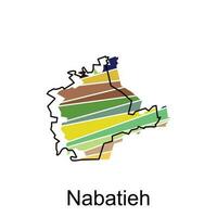 Karta av nabatieh illustration design mall, svart text design på vit bakgrund vektor