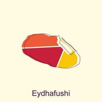 Karte von eydhafushi geometrisch bunt mit Gliederung modern Symbol, Vektor Illustration Design Vorlage