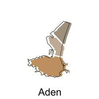 Karte von Aden Provinz von Jemen Illustration Vektor Design Vorlage, geeignet zum Ihre Unternehmen, geometrisch Logo Design Element
