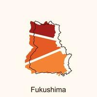 vektor Karta av fukushima modern översikt, hög detaljerad vektor Karta japan illustration vektor design mall, lämplig för din företag