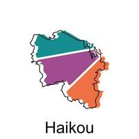 Karte von Haikou hoch Qualität ist ein Provinz von China Karte, schwarz und Weiß detailliert Gliederung Regionen von das Land. Vektor Illustration Vorlage
