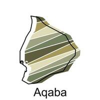 völlig editierbar Karte von Akaba, Vektor Karte von Jordan mit genannt Führung und Reise Symbole