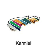 Karmiel Karte Symbol Vektor Illustration Design Vorlage, stilisiert Vektor Israel Karte zeigen groß Städte