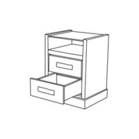 Schublade Innere Linie einfach Möbel Design, Element Grafik Illustration Vorlage vektor