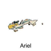 Ariel Karte Symbol Vektor Illustration Design Vorlage, stilisiert Vektor Israel Karte zeigen groß Städte