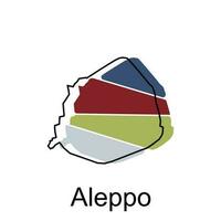 aleppo Karta vektor, Karta av syrien hög detalj gräns Karta, illustration design mall vektor