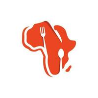 afrikansk mat restaurang logotyp vektor illustration, afrikansk logotyp design mall