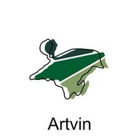 Karta av artvin illustration design. Kalkon värld Karta internationell vektor mall