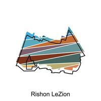 Rishon lezion auf ein geografisch Karte Symbol Design, Karte ist hervorgehoben auf das Israel Land, Illustration Design Vorlage vektor