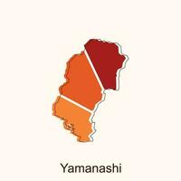 Yamanashi hoch detailliert Illustration Karte, Japan Karte, Welt Karte Land Vektor Illustration Vorlage